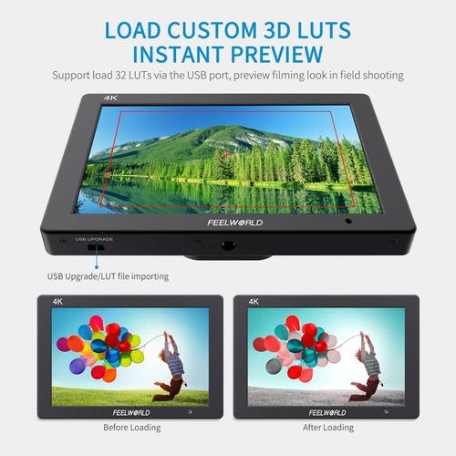 FEELWORLD T7 7 Inch IPS 4K HDMI Camera Field Monitor Video Assist Full HD 1920x1200 Solid Aluminum Housing DSLR Monitor with Peaking Focus False Colors