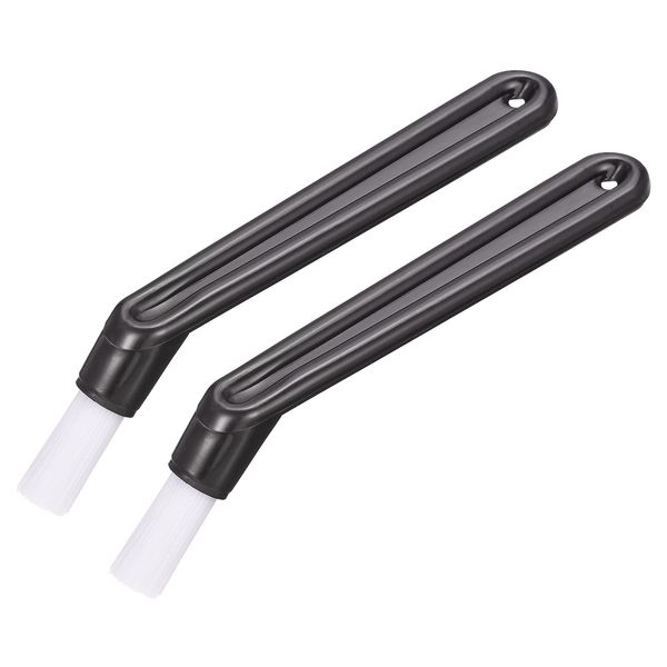uxcell Coffee Machine Brush Nylon Head Black Espresso Machine Grinder Cleaning 137mm 2pcs