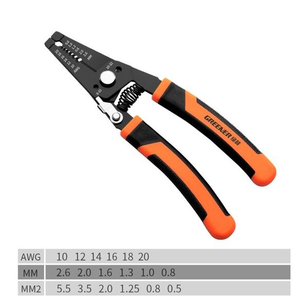 Machining Knife Multitool Camping Knife Portable Camping Green Wire Stripping Pliers Crimping Electrical Cable Multifunction Wire Cut Scissors Stripping Pliers Hand Tool, Curved Handle