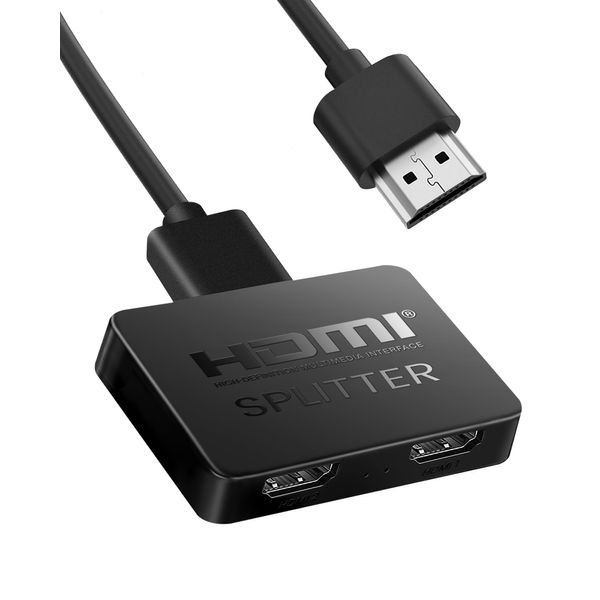 NEWCARE HDMI Splitter 1 in 2 Out, 4K HDMI Splitter 1 in 2 Out Gleichzeitig, HDMI Verteiler 1 in 2 Out, HDMI Splitter 2 Monitore Gleichzeitig Full HD HDTV Blu-Ray DVD, Fire Stick