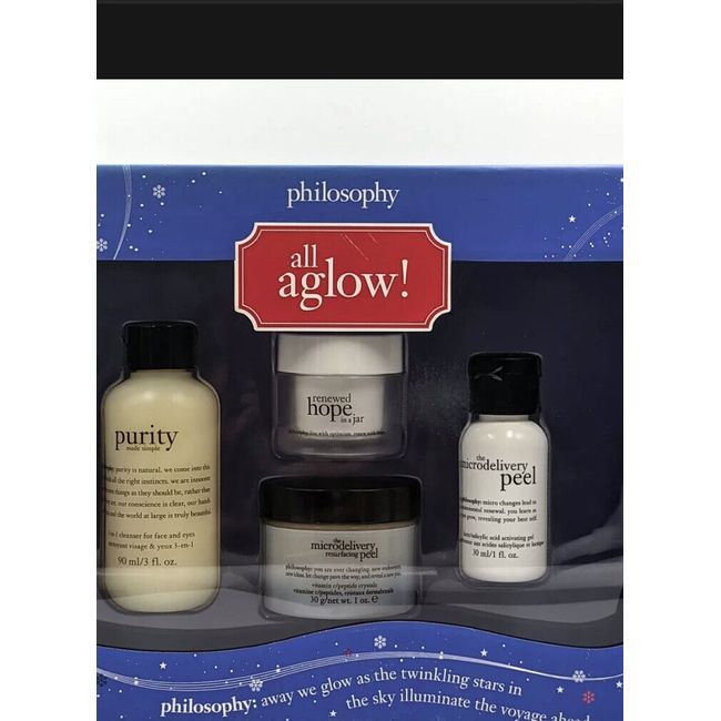 Philosophy - ALL AGLOW! 4pc Skincare Giftset -  Includes : Microdelivery Peel