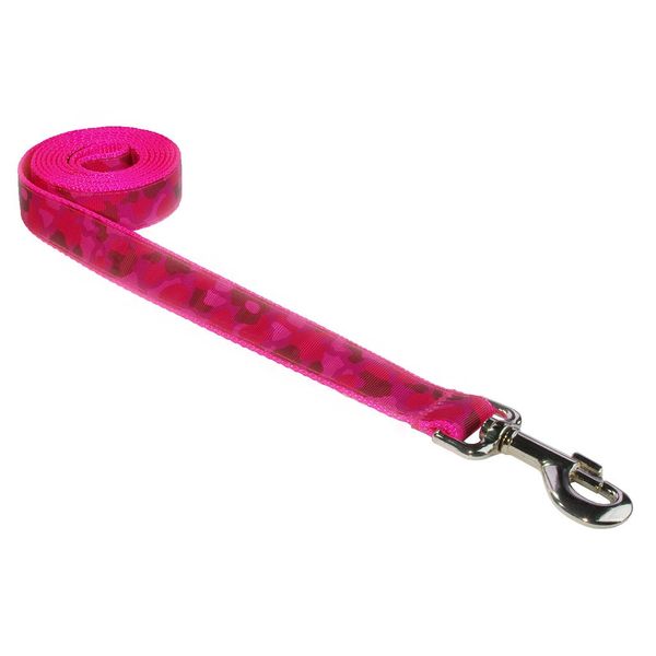 Small Pink Camouflage Dog Leash: 3/4" Wide, 4ft Length - Made in USA.