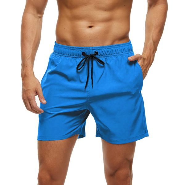 AI'MAGE Badehose Herren Schnelltrocknend Badeshorts Männer Schwimmhose Boardshorts für Männer Sporthose kurz, Blau XXL