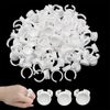 Tattoo Ring Cups, Ruicoo 300pcs Tattoo Ink Cling Cups Disposable Eyelash Glue Cups Cosmetic Rings Tattoo Glue Holder Makeup Adhesive Rings Plastic Ink Holders Eyelash Extension Rings