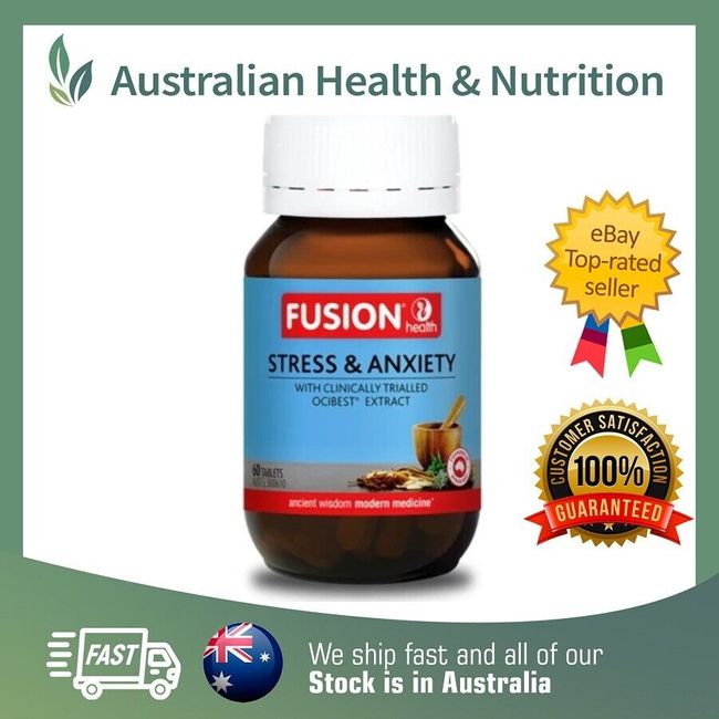 FUSION HEALTH STRESS & ANXIETY 60T // CLINICALLY PROVEN + FREE SAME DAY SHIPPING