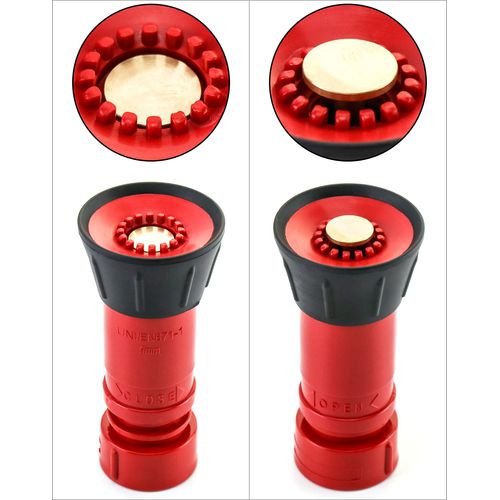 QWORK Fire Hose Nozzle, 1" Heavy Duty NPSH/NPT Thermoplastic Constant Flow Fog Nozzle, Fire Equipment