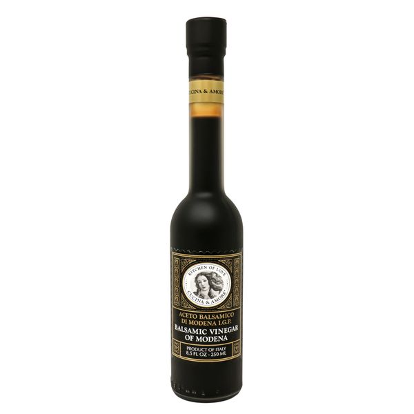 Cucina & Amore Balsamic Vinegar Of Modena | High Density, Authentic Italian IGP, Food Glaze, Reduction, Salad Dressing, Cooking, Baking, 8.5 Fl Oz