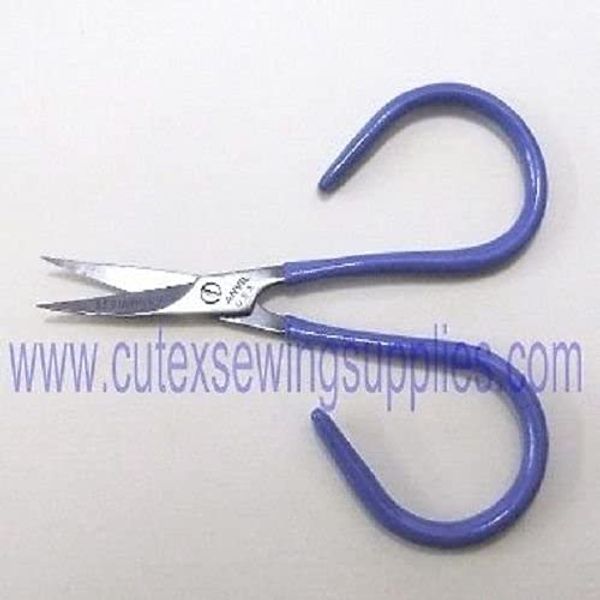 Cutex Curved Blade Adjustable Finger Ring Applique Scissors 3-1/2" Length