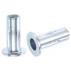 sourcing map M10 Multi-Grip Rivet Nuts, 5pcs Pre-Bulbed Shank Flat Head Threaded Insert Nut Carbon Steel Plus Nuts for Construction Industrial