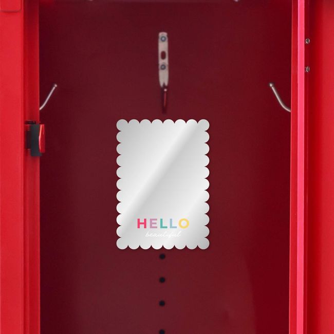 Canopy Street Hello Beautiful Magnetic Locker Mirror/Stylish Locker Décor/Shatterproof 4 3/4" x 6 3/4" Locker Accessory/Back to School Teen Girl Locker