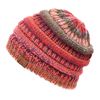 C.C Soft Stretch Cable Knit Messy Bun Ponytail Beanie Winter Hat (MB-705) (Rust Mix)