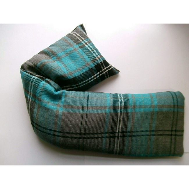 Wheat Heat Pack Cotton Tartan Microwave Wheat Bag Lavender Scented, Turquiose