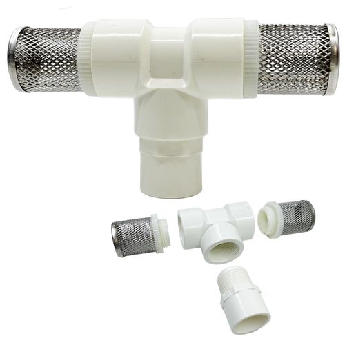 Cotonlake 1/2" T Strainers Steel Filter Cover Connected to 1/2" PVC DN15 Water Pipe, Suction Hose T Strainer Used to Remove Debris and Reduce Solid Entry