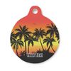 Personalized Tropical Sunset Round Pet ID Tag - Small