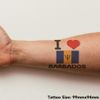 Large 'I Love Barbados' Temporary Tattoo (TO00046930)