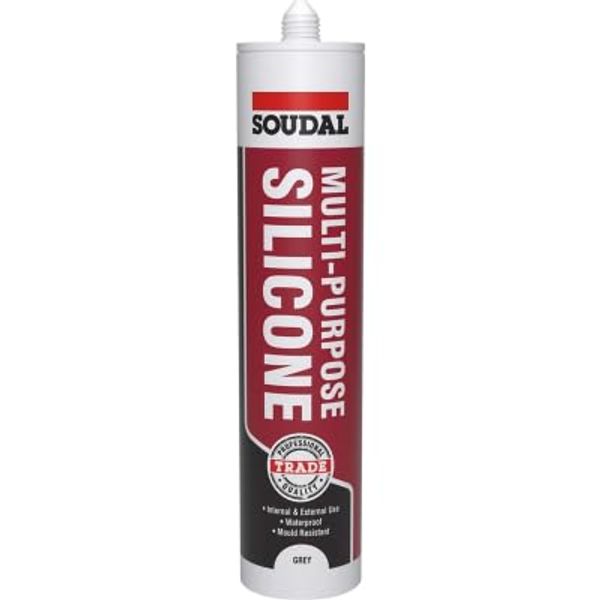 Soudal Grey Multi Purpose Silicone Mould Resistant Sealant Waterproof Fix