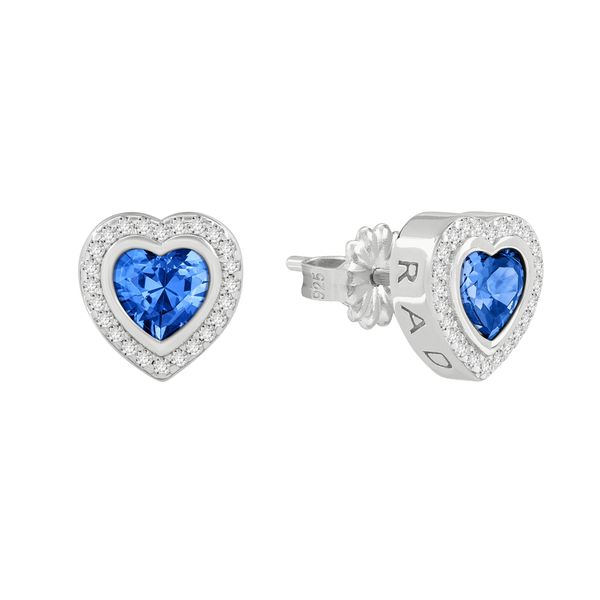 Radley Womens Sterling Silver Blue Heart Stone Set Stud Earrings