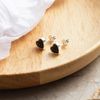 Philip Jones Black Onyx Heart Stud Earrings