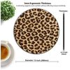 knseva Leopard Grain Print Round Mouse Pad Custom, Non-Slip Rubber Comfortable Customized Circular Mouse Pads for Work Computer
