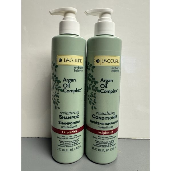 2 PACK LaCoupe Argan Oil Complex Shampoo & Conditioner Set Combo 12oz Dovelok