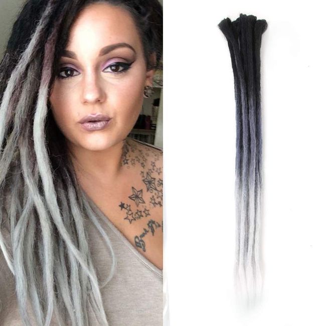 Aosome Dreadlock Extensions 24 Inch Synthetic Dreads 10 Strands Handmade Dread Extensions Crochet Reggae Braids (3-17#)