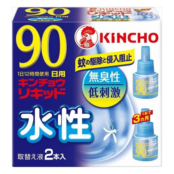 Set of 3 Dai Nippon Jochugiku Water-based Kincho Liquid Corded Mosquito Repellent Device 90 Days Replacement Liquid 2 Bottles Fragrance-free Low-irritation Quasi-drug (Cash on delivery not available)