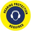 Hearing Protection Required Yellow Blue Sticker Decal 8"