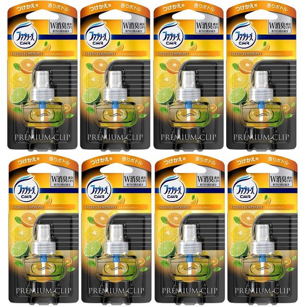 Febreze Car Air Freshener Premium Clip Citrus Symphony Refill 0.2 fl oz (7 ml) x 8 Packs