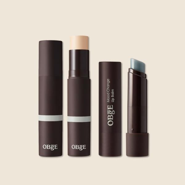 OBGE Objet Natural Cover All-in-one Men&#39;s Foundation + Color Lip Balm SET