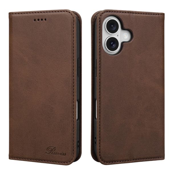 Rssviss iPhone 16 Case Notebook Type iPhone 16 Dedicated Folio Case Magnetic iPhone16 Dedicated Case Notebook Type Card Holder for Phone 16 Notebook Type Case Stand Function iPhone 16 Notebook Case