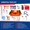 Fully Stocked Trauma First Aid Kit – First Responder II Bag with Tools, Gauze, Bandages, Scissors & Gloves – Compact & Portable – OSHA and ANSI Compliant – Orange - FSA/HSA Eligible