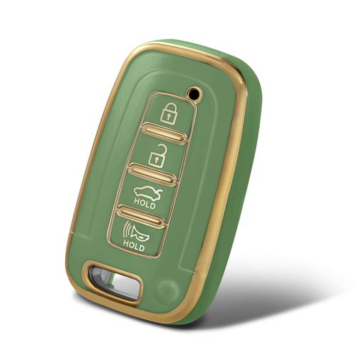WORCAS TPU Smart Key Fob Case Protective Cover Compatible with Hyundai Azera Elantra GT EQUUS Genesis Coupe Santa FE Sonata Tucson Veloster KIA Borrego Forte Sorento Soul SPORTAGE(Green)