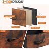 Rust Brown 2Pcs Nightstand End Table  Bedroom 2 Fabric Drawers Beside Table
