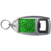 Green Leopard Print - Plastic Bottle Opener Key Ring