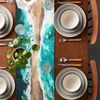 Zernblend 183x33cm Wave Summer Table Flag, Summer Table Runner, Table Runner, Table Runner