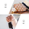 1 Pair Auto Car Keychain Key Ring Key Lock Leather Keyring for Valentine (Red Bronze)