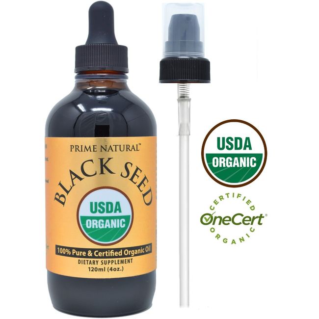 Organic Black Seed Oil 4oz | Cold Pressed Unrefined USDA Certified