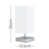 MiniSun Modern Square Polished Chrome Touch Table Lamp with a White Shade