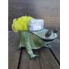 Distressed Green Metal Frog Bath Storage / Planter, Home Decor
