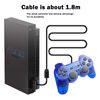 Hovlian 2 Pack PS2 Wired Controller,Double Shock Gamepad Compatible with Playstation 2 Console(Clear Blue and Clear Green)