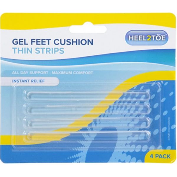 Heel2Toe 851025 Gel Feet Cushion Thin Strips | Clear | 4pcs