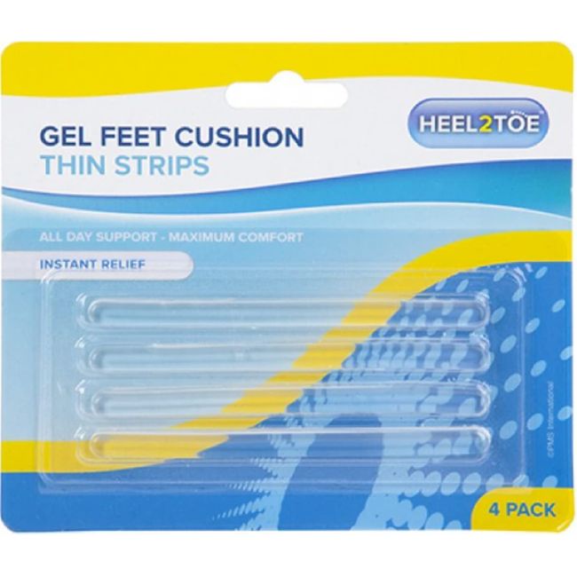 Heel2Toe 851025 Gel Feet Cushion Thin Strips | Clear | 4pcs