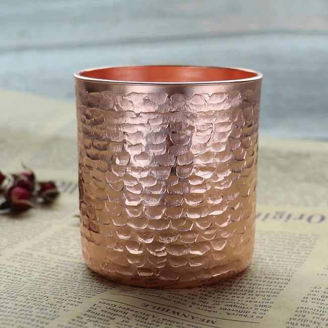 Fozan Water Cups, Copper Water Cups, Pure Copper Mugs Handmade Copper Cups, Beer Cups, Copper Cups for Powder(Small Water Ripples)