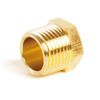 ChillWaves Brass Pipe Fitting, Outer Hex Head Socket Pipe Plug Fitting 1/2" NPT Male Thread Adapter(12-PACK)