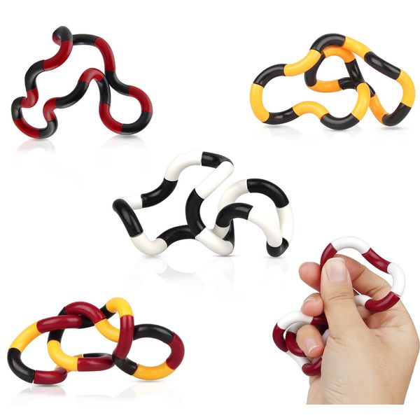 Powmag 5 Stück Fidget Twister Handspielzeug, Hand Tangles Spielzeug, Wickelspielzeug, Stressabbau Twister Fidget Toy Hand-Augen-Koordinationsspielzeug, Autismus