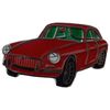 MG MGB GT Car shape lapel pin chrome bumper - Red