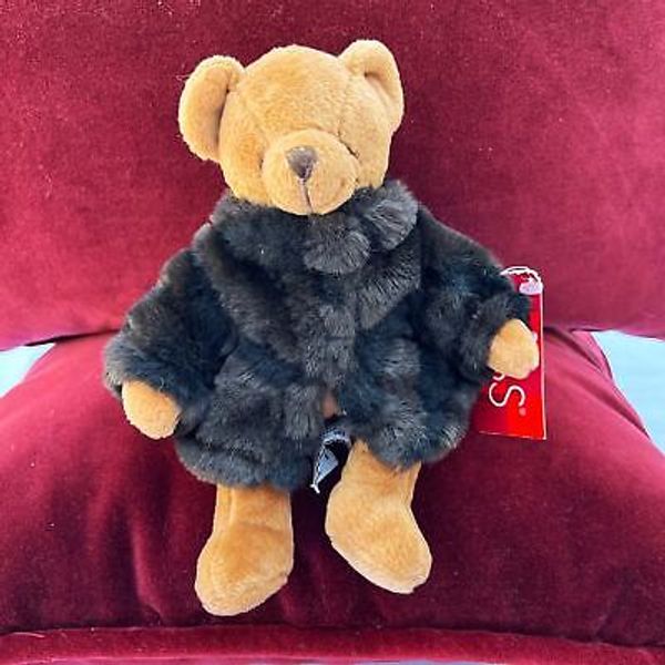 Fortuna Teddy Bear Fur Coat Plush Stuffed Animal Toy 8" Russ Berrie Has Tag