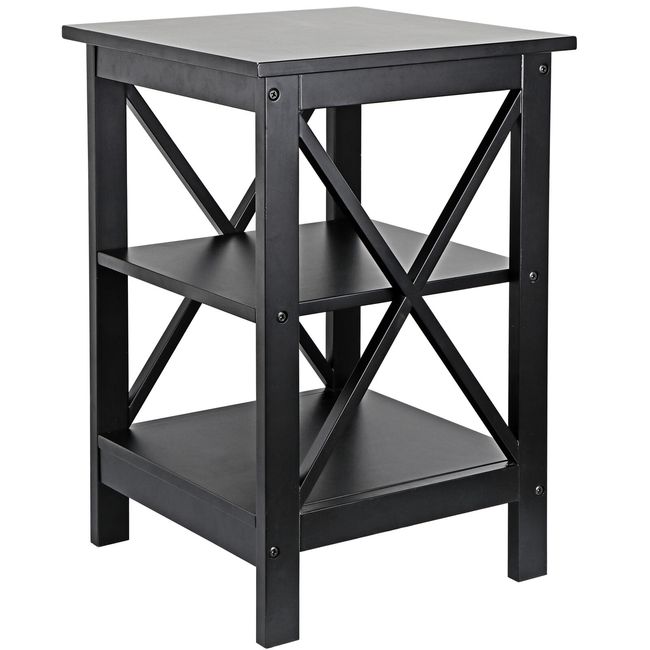 24 Inch X-Design Night Stand End Table Sofa Side End Storage Shelf Black 