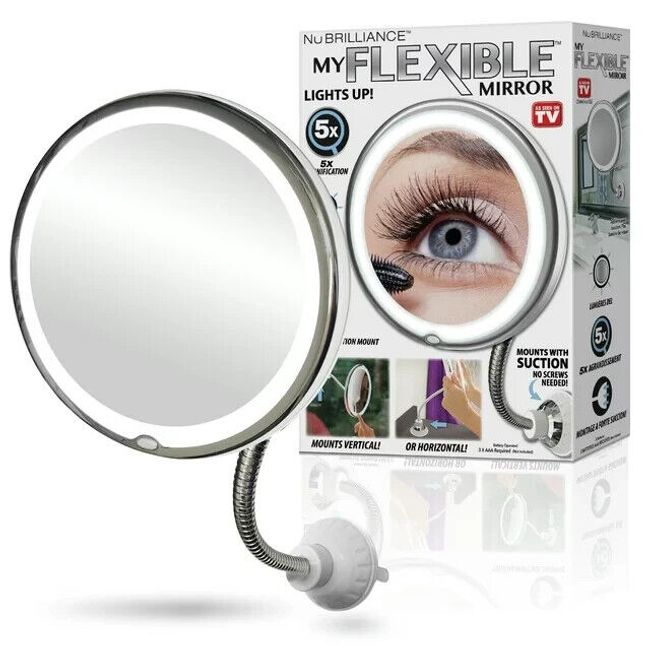 My Flexible Mirror 10x Magnification 7” Make Up Round Vanity Flexible Mirror for