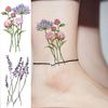 COKTAK 12 Sheets Watercolor Purple Violet Lavender Temporary Tattoos For Women Tiny Wild Plant Sweet Pea Morning Glory Flowers Fake Tattoos Temporary For Girl Kids Hand Face Ankle Neck Tatoos Stickers